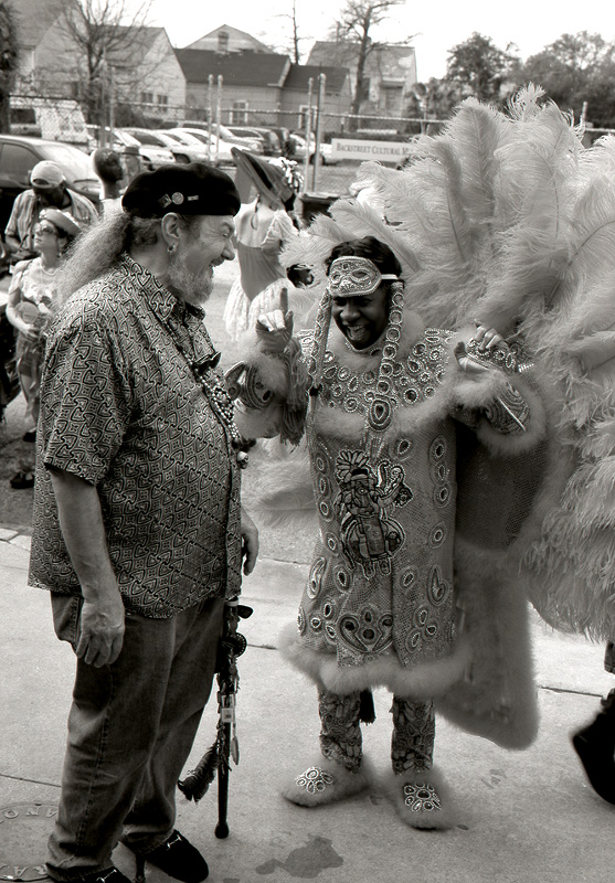 people in carnival clothing